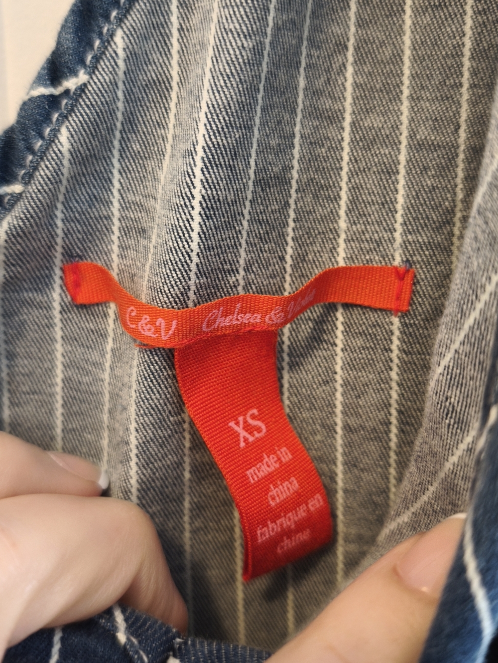 Chelsea & Violet NWT Stripe Denim Jumpsuit With Tie Straps - Picture 5 of 9